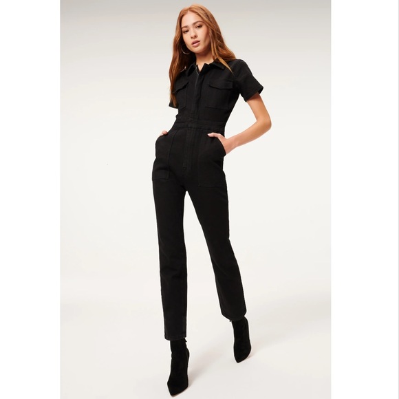 GOOD AMERICAN The Fit For Success Jumpsuit Black Size 2 - Picture 1 of 13